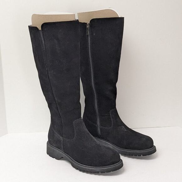 La Canadienne Helene Tall Boots, Black Suede, Women's 6 M - Picture 1 of 8